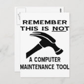 ハンマーはコンピュータの保守ツールではない ポストカード (正面/裏面)