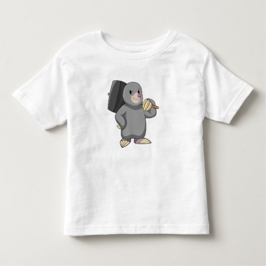 ハンマーを使ったモグラ トドラーTシャツ (正面)