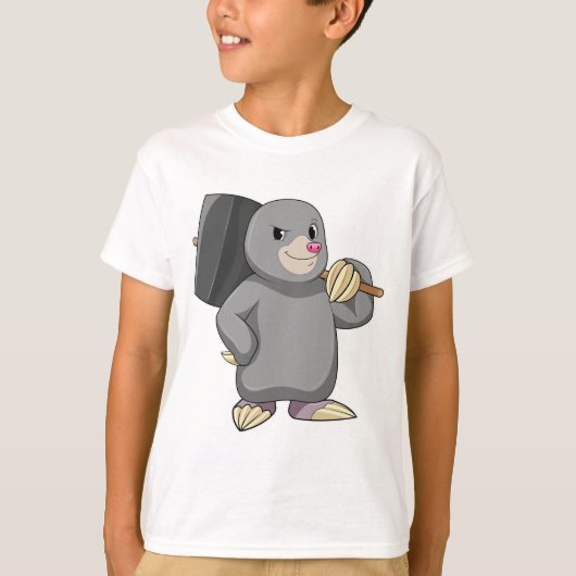 ハンマーを使ったモグラ Tシャツ (正面)
