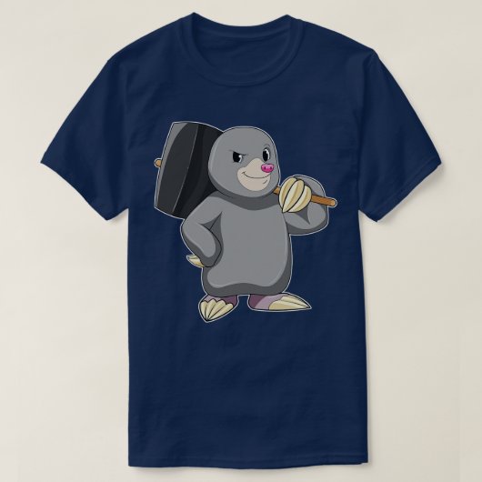 ハンマーを使ったモグラ Tシャツ (デザイン正面)