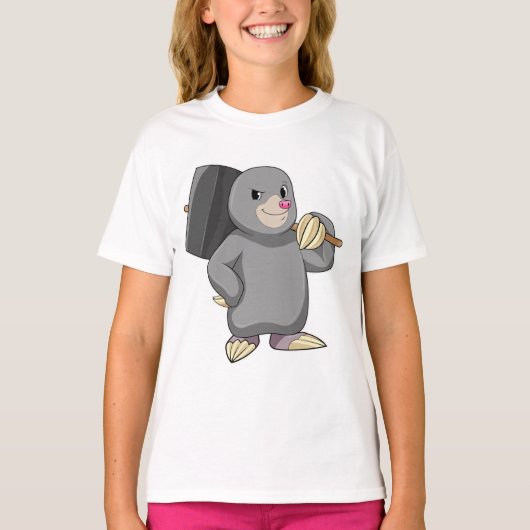 ハンマーを使ったモグラ Tシャツ (正面)
