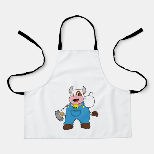 ハンマーを使った牛 エプロン (正面)