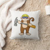 ハンマーを使った職人としてのサル クッション (ブランケット)