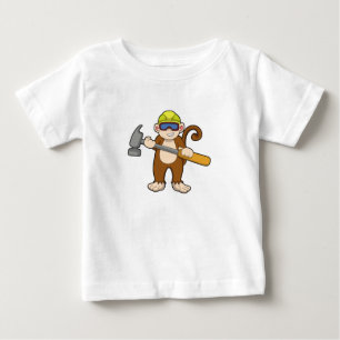 ハンマーを使った職人としてのサル ベビーTシャツ