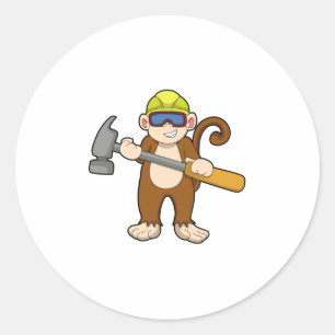 ハンマーを使った職人としてのサル ラウンドシール