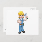 ハンマーを持つ女大工 ポストカード (正面/裏面)