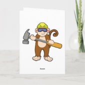 ハンマーを持つ職人の猿 カード (裏面)