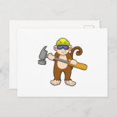 ハンマーを持つ職人の猿 ポストカード (正面/裏面)