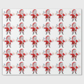 ハンマーを握り、親指を与えるサンタ ラッピングペーパー (フラット)