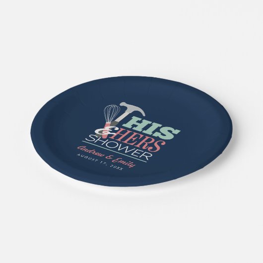 ハンマーウィスクハンディカップルのシャワー ペーパープレート (アングル)