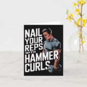 ハンマーカールボディビルフィットネストレーニングジム カード (黄色い花)