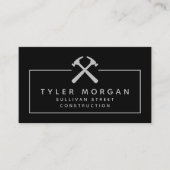 ハンマースシルバーブラックQRコード建築 名刺 (正面)