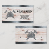 ハンマーズ懸命ハット |鉄鋼 |木材 |建築 名刺 (正面/裏面)