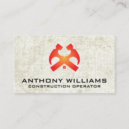 ハンマーズ&ハウスルーフ |背グランジ景 名刺 (正面)