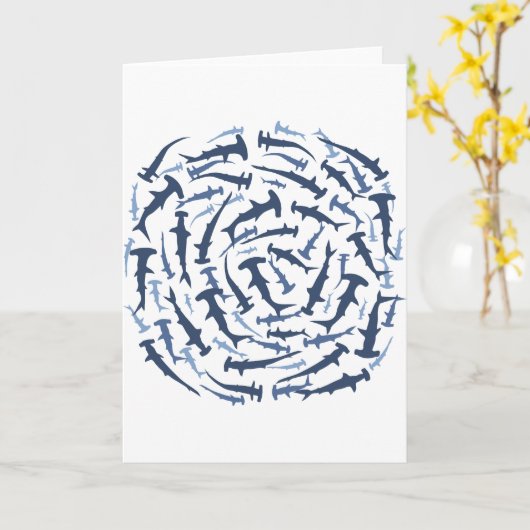 ハンマーハイハンマーヘッドシャークスキューバダイビング カード (黄色い花)