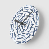 ハンマーハイハンマーヘッドシャークスキューバダイビング ラウンド壁時計 (傾斜)