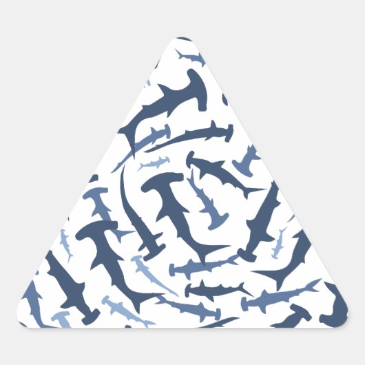 ハンマーハイハンマーヘッドシャークスキューバダイビング 三角形シール (正面)