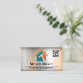 ハンマーハウスロゴ | 修理工 | QRコード 名刺 (スタンド正面)