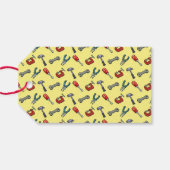 ハンマーバイスとプライヤーを備えたピクセルアートツールパターン ギフトタグ (裏面横)