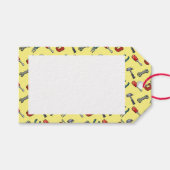 ハンマーバイスとプライヤーを備えたピクセルアートツールパターン ギフトタグ (正面(横))