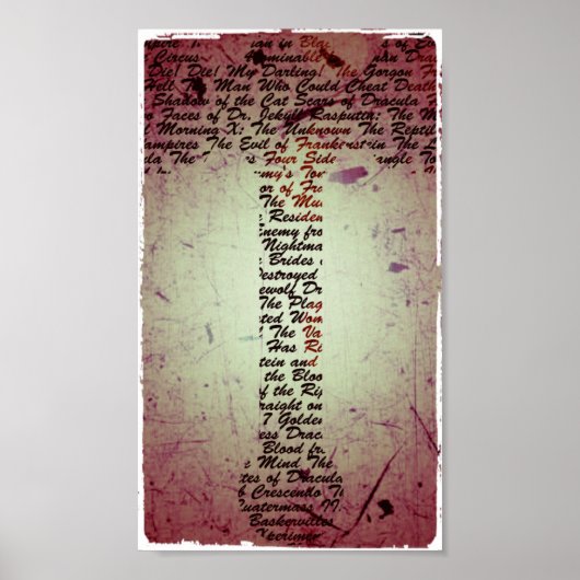 ハンマーフィルムハンマーのポスターは赤、黒、セピア ポスター (正面)