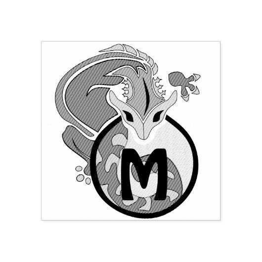 ハンマーヘッドサラマンダーモノグラム ラバースタンプ (インプリント)