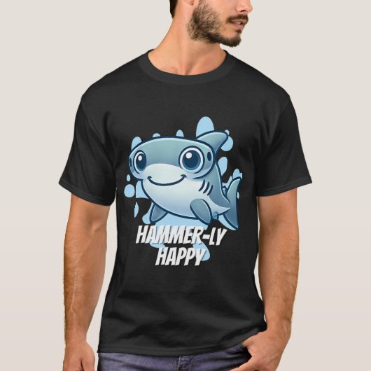ハンマーヘッドシャークのハンマーな幸せ Tシャツ (正面)