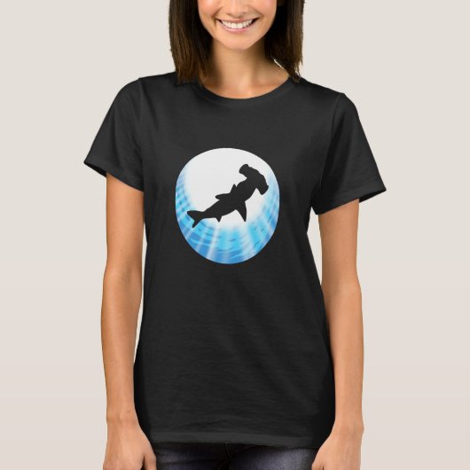 ハンマーヘッドシャークブルー動物の人 Tシャツ (正面)