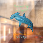 ハンマーヘッドシャーク漫画イラストレーション ウィンドウサイン (シート2)