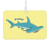 ハンマーヘッドシャーク漫画イラストレーション カーエアーフレッシュナー (裏面)