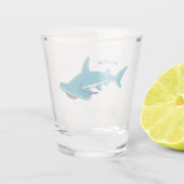 ハンマーヘッドシャーク漫画イラストレーション ショットグラス (裏面)