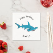 ハンマーヘッドシャーク漫画イラストレーション スタンダードカクテルナプキン (インサイチュ)