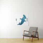 ハンマーヘッドシャーク漫画イラストレーション タペストリー (インサイチュ(横))