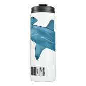 ハンマーヘッドシャーク漫画イラストレーション タンブラー (正面)