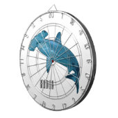 ハンマーヘッドシャーク漫画イラストレーション ダーツボード (正面右)