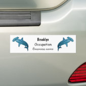 ハンマーヘッドシャーク漫画イラストレーション バンパーステッカー (車上)