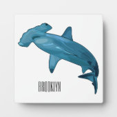 ハンマーヘッドシャーク漫画イラストレーション フォトプラーク (正面)