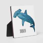 ハンマーヘッドシャーク漫画イラストレーション フォトプラーク (正面)