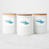 ハンマーヘッドシャーク漫画イラストレーション フードラベル (ボトル)