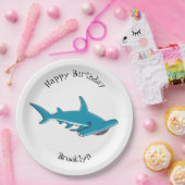 ハンマーヘッドシャーク漫画イラストレーション ペーパープレート (パーティー)