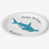 ハンマーヘッドシャーク漫画イラストレーション ペーパープレート (アングル)