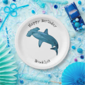 ハンマーヘッドシャーク漫画イラストレーション ペーパープレート (パーティー)