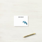 ハンマーヘッドシャーク漫画イラストレーション ポストイット (デスク上)