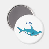 ハンマーヘッドシャーク漫画イラストレーション  マグネット (正面/裏面)