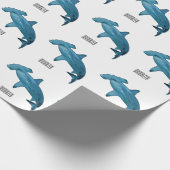 ハンマーヘッドシャーク漫画イラストレーション ラッピングペーパー (角)