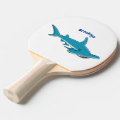 ハンマーヘッドシャーク漫画イラストレーション 卓球ラケット (正面アングル)