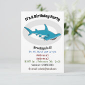 ハンマーヘッドシャーク漫画イラストレーション 招待状 (スタンド正面)