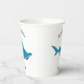 ハンマーヘッドシャーク漫画イラストレーション 紙コップ (左)