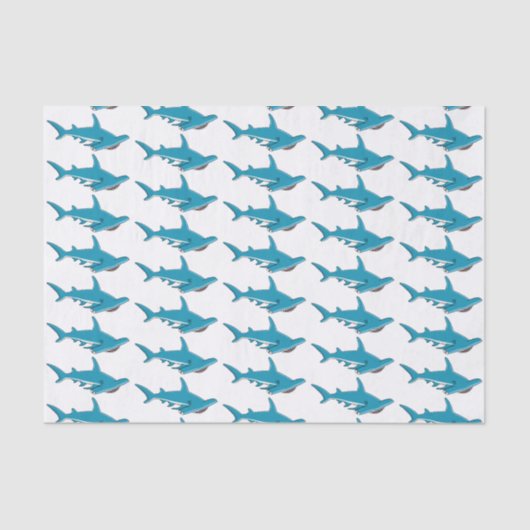 ハンマーヘッドシャーク漫画イラストレーション 薄葉紙 (正面)