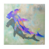 ハンマーヘッドシャーク絵画セラミックタイル タイル (正面)